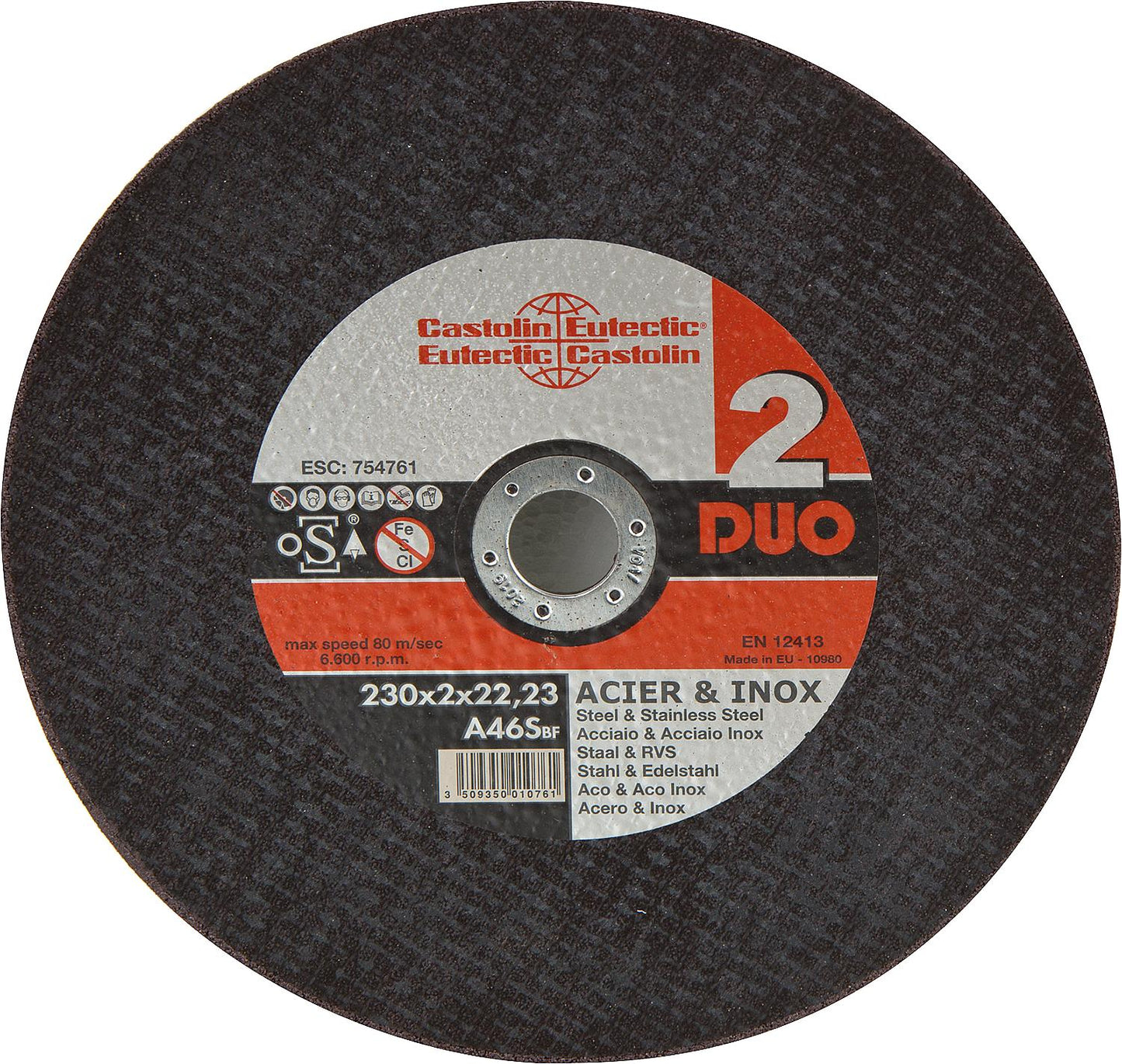 Disques à tronçonner Duo 125 pour acier et acier inoxydable, 125 x 1,6 x 22,23 mm