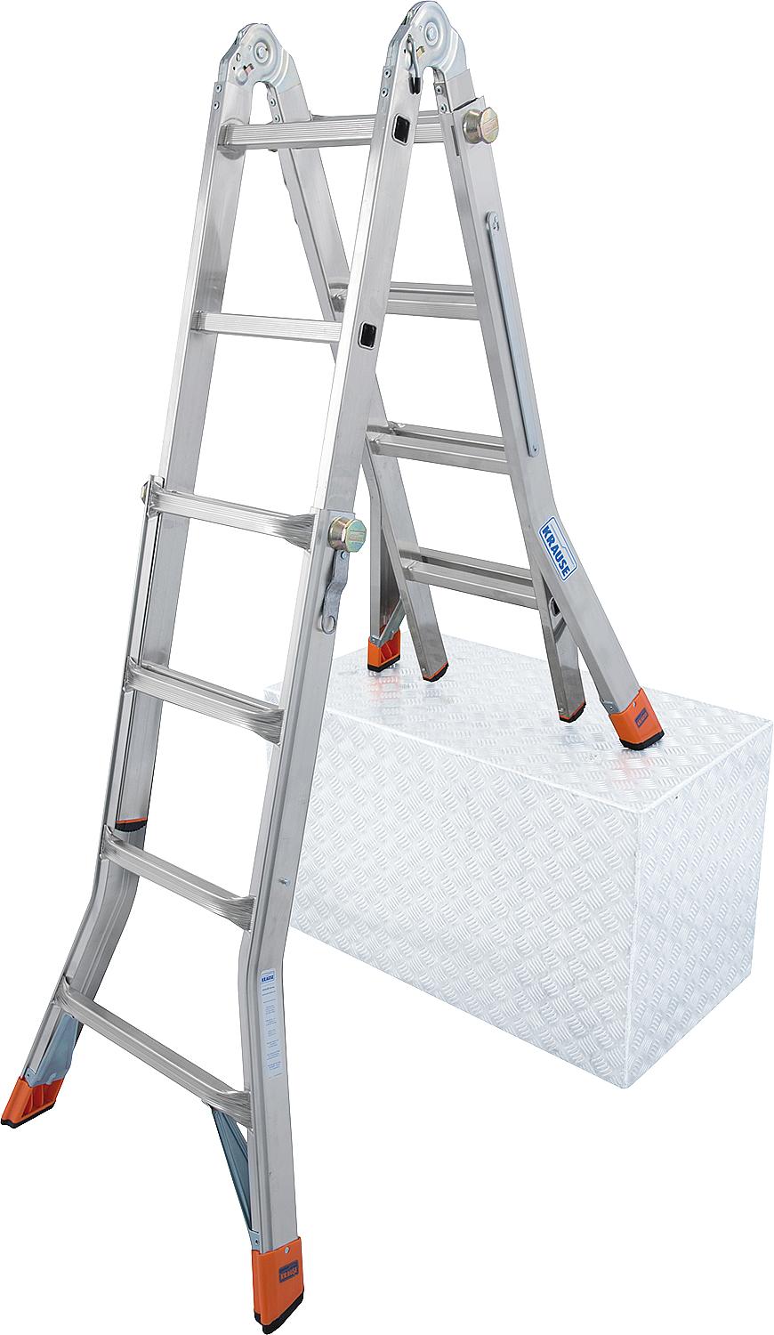 Telescopic ladder KRAUSE aluminum, Monto - TeleMatic 4x4 rungs