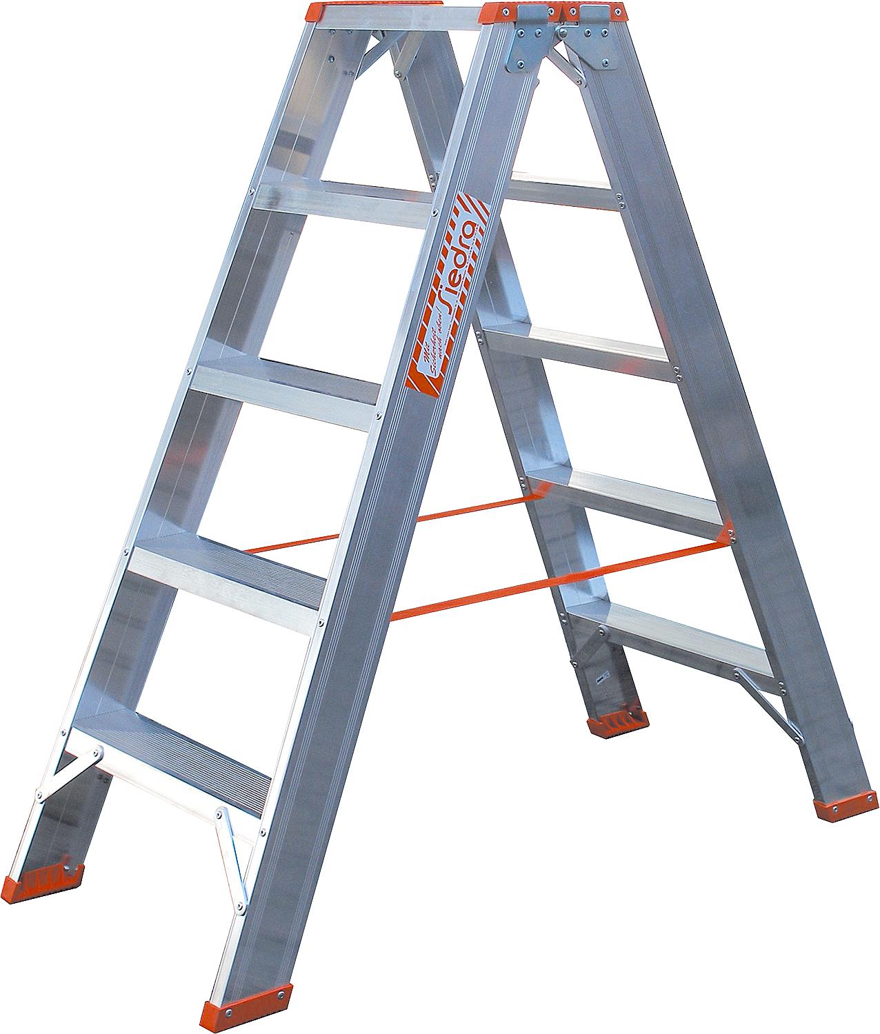 Siedra aluminium stepladder, 2x3 steps, step width 90mm