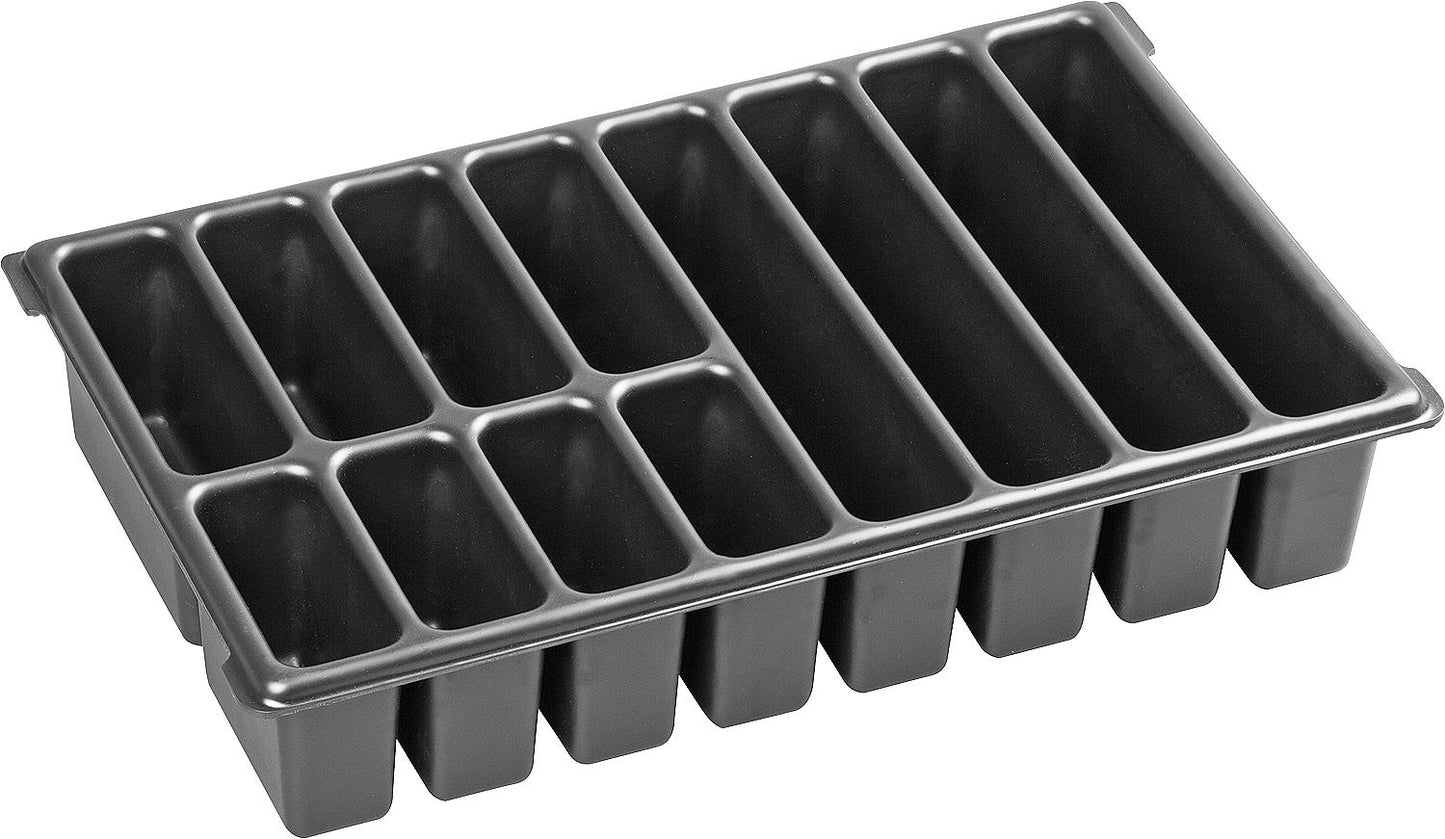 Small parts insert suitable for XL-BOXX® made of plastic with 12 compartments