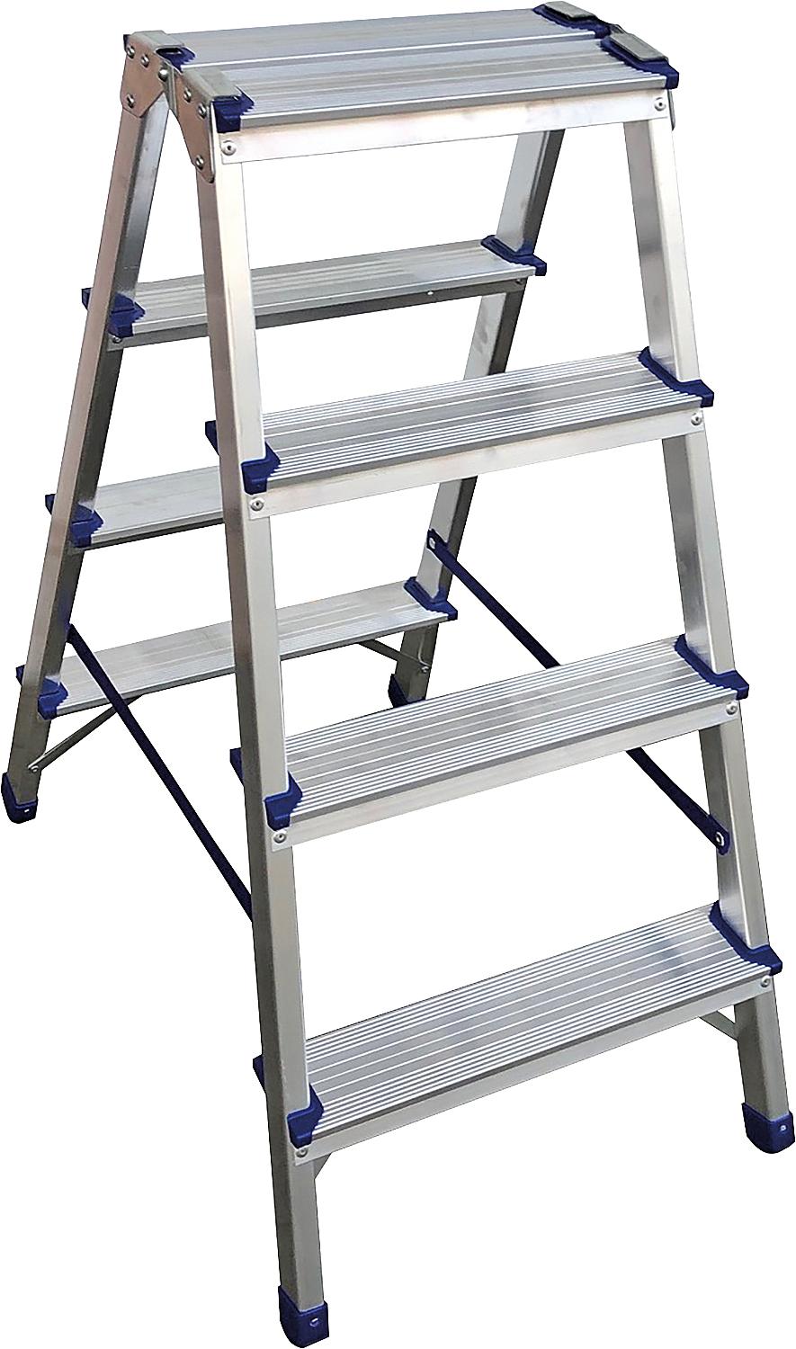Siedra double step ladder, 2x4 steps, step width 80mm, height 0.85m, working height 2.40m