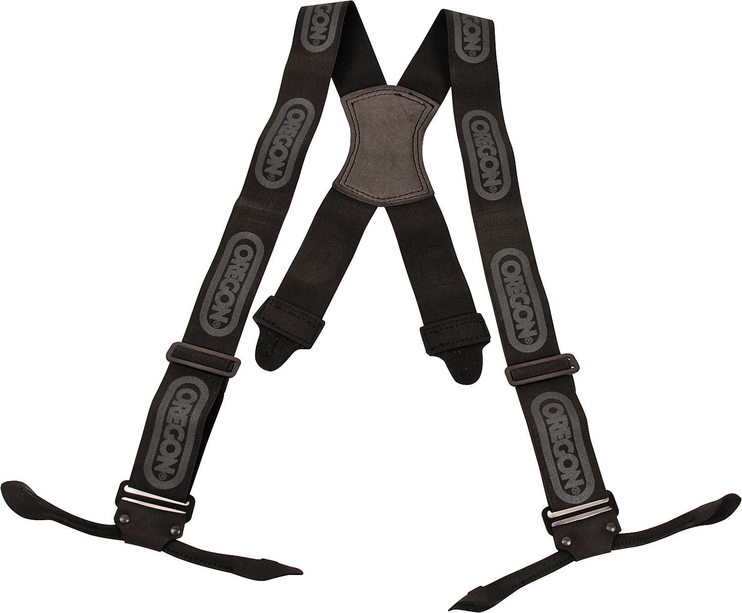 Oregon suspenders with metal clips