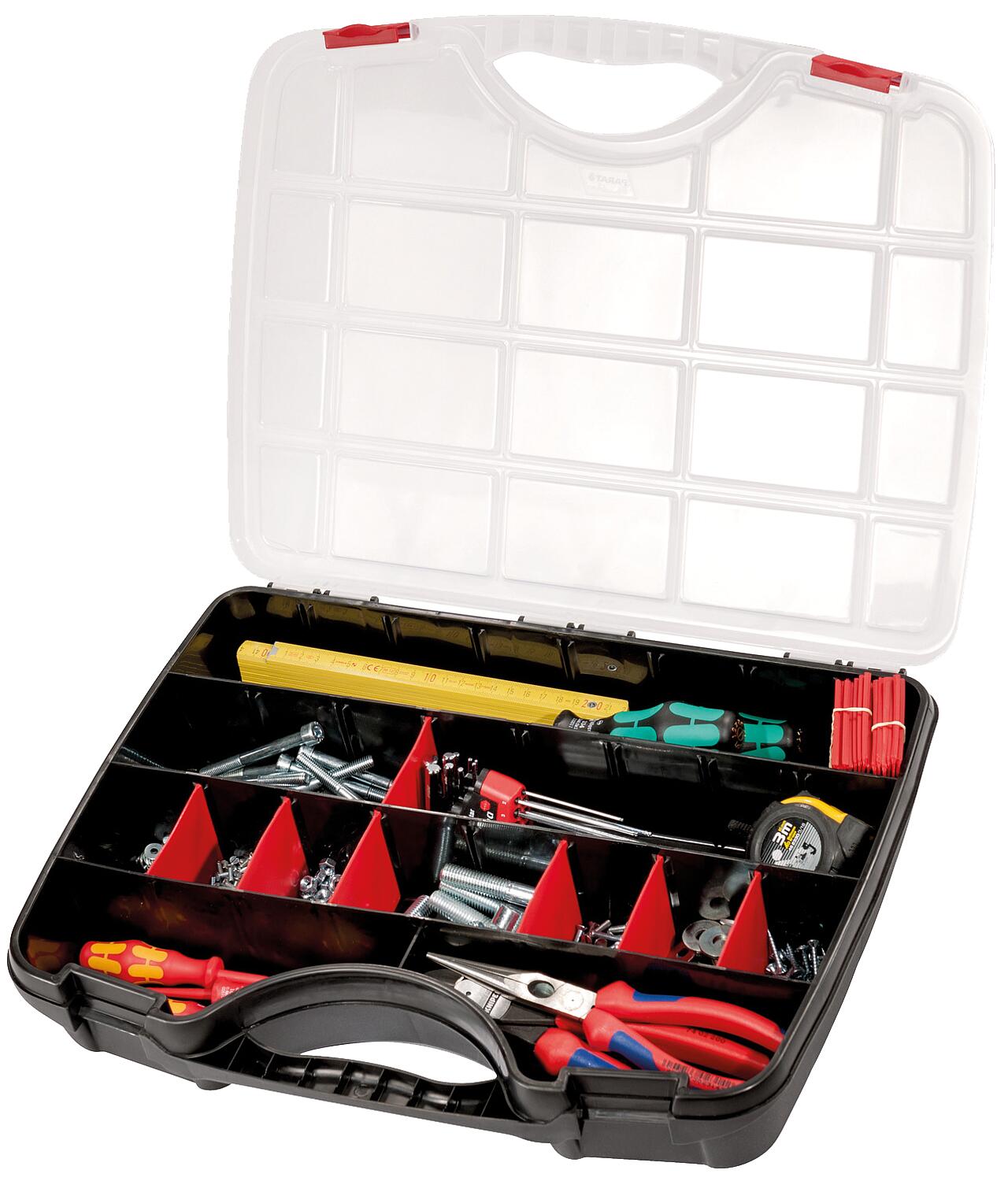 Sortimentskoffer PARAT Organize M mit individuell einteilbaren Fächern, 440x320x75mm