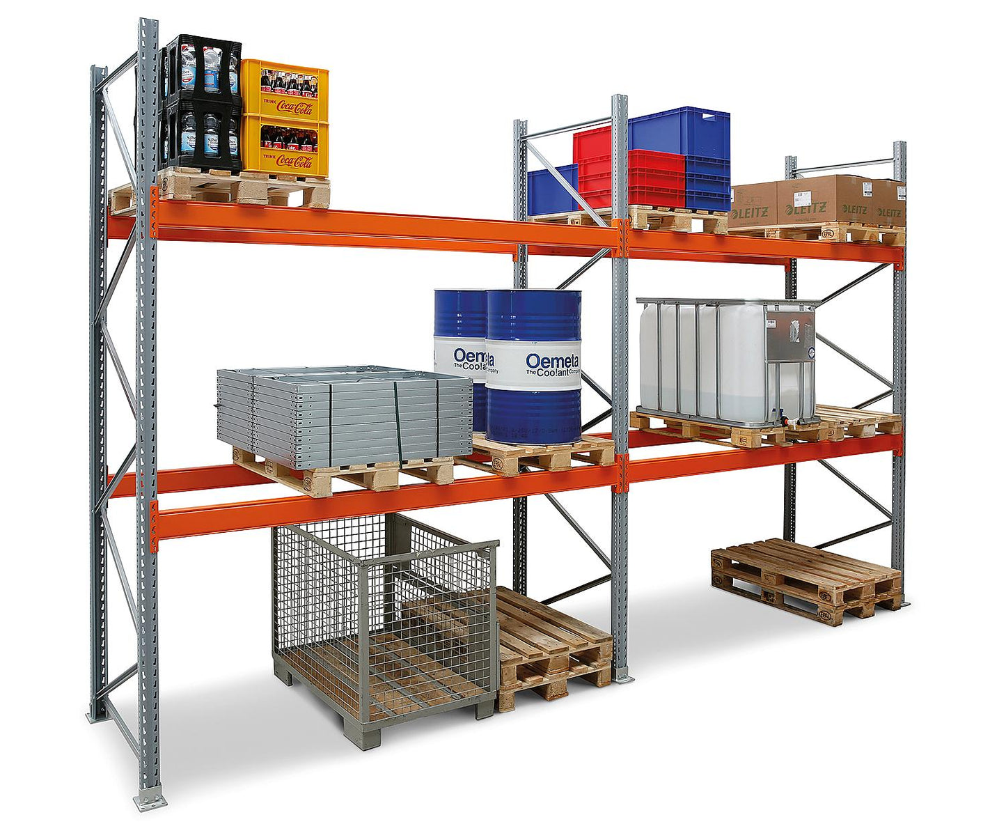 Pallet racking set ARTUS 2 levels 2 bays HxWxD 2500x5655x1100 mm