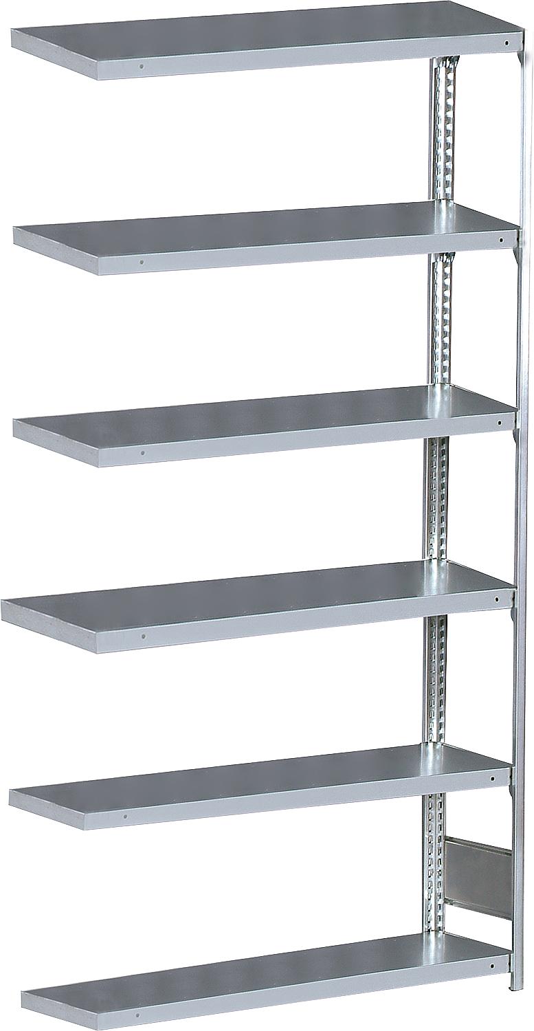 BERT add-on shelving unit with 5 steel shelves, bay load 2000kg, dimensions (H x W x D): 2000 x 1005 x 500 mm