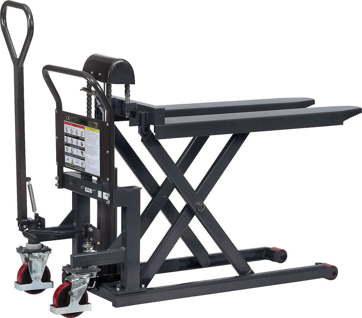 scissor lift pallet truck fetra® 6821, load capacity 1000 kg, lifting range 85-830 mm