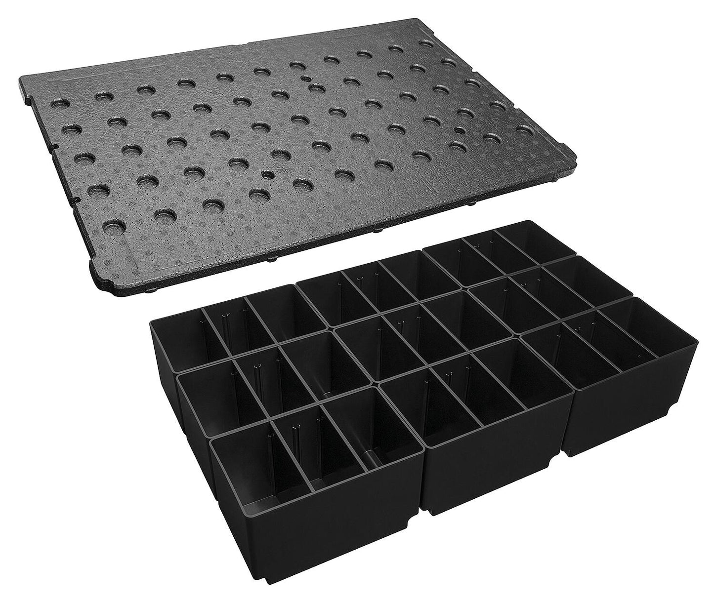 Inset box set XM, flexibly divisible, shatterproof inset boxes, for XL-Boxx