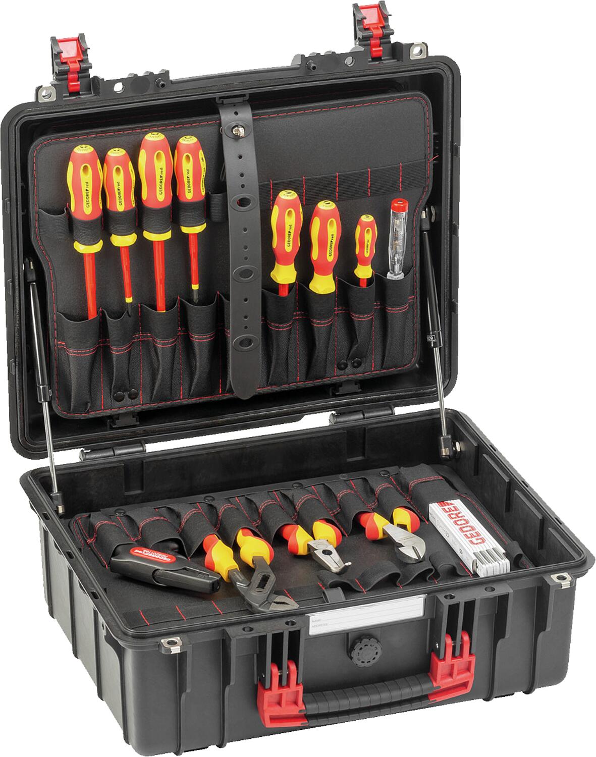 GEDORE red R21652089 electrician's tool case, 89 pieces