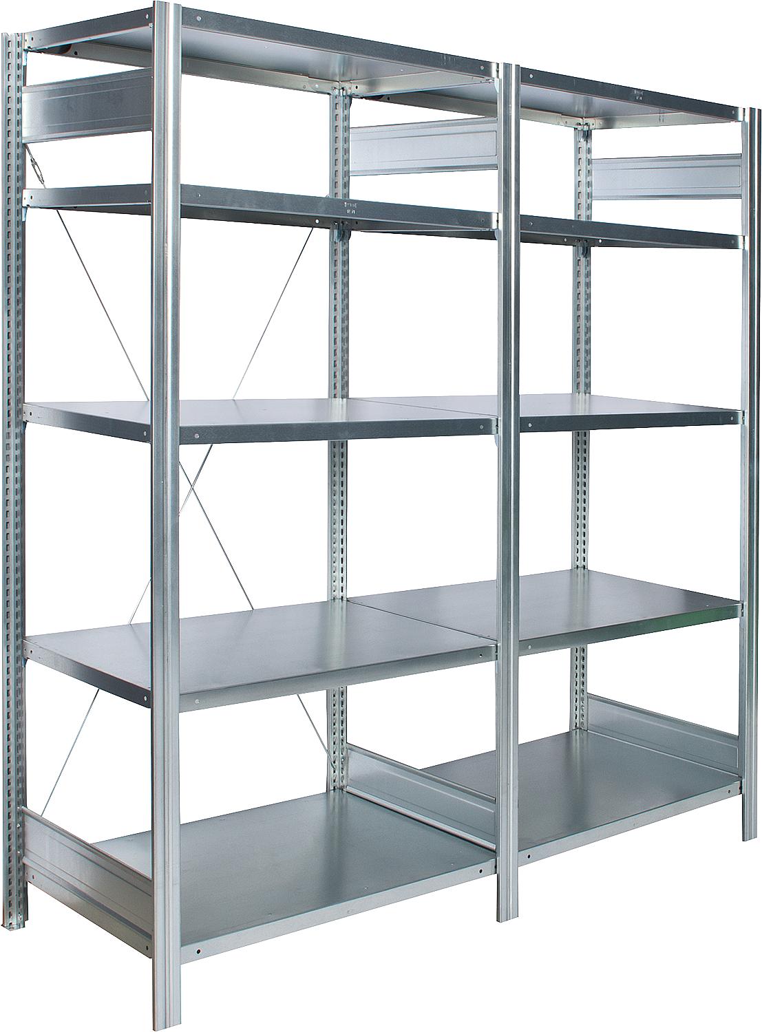 BERT basic shelving unit with 5 steel shelves, bay load 2000kg, 2000x875x400mm