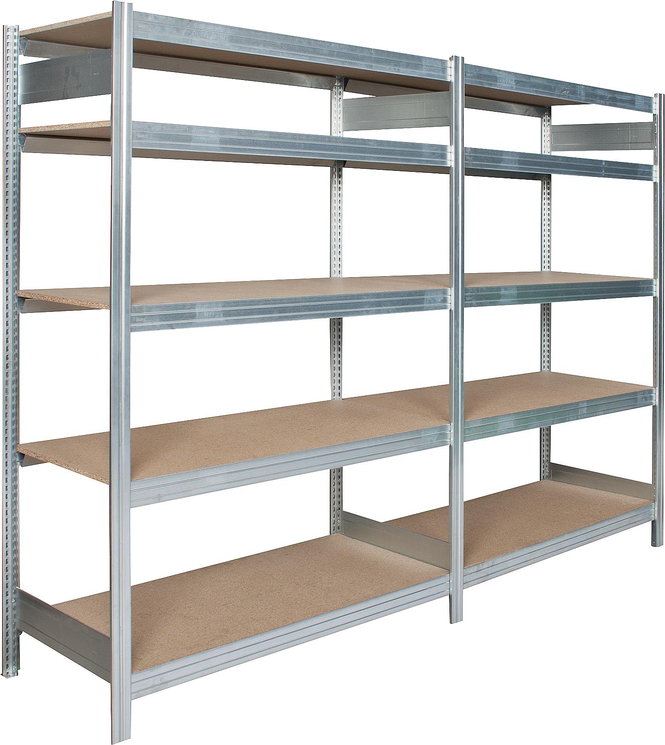 BERT basic shelving unit with 5 wooden shelves, bay load 2000kg, 2000x1285x400mm