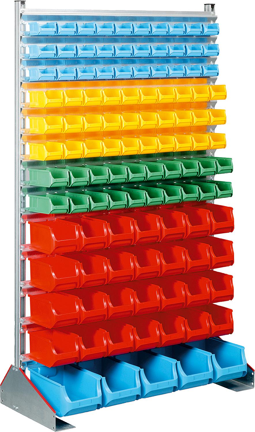 Standing shelf with 113 plastic boxes WxDxH 1130x500x1900mm ProfiPlus Depot>SHS 113<