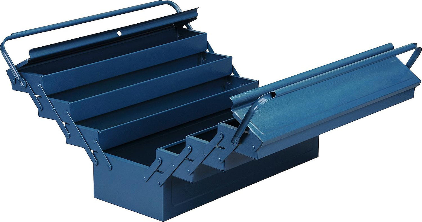 Blue toolbox (W x D x H): 560 x 220 x 265 mm, McPlus metal, 7/57