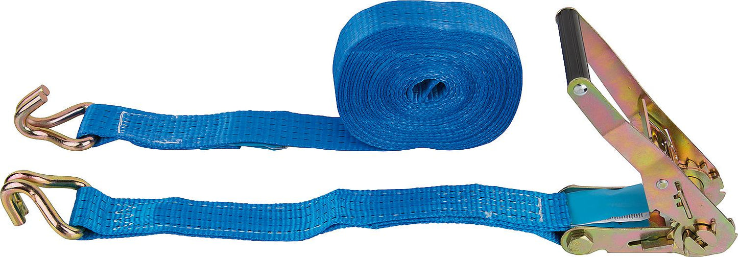 Lashing strap, two-piece, DIN EC 12995-2 green, strap 35 mm, length 5.0 m.