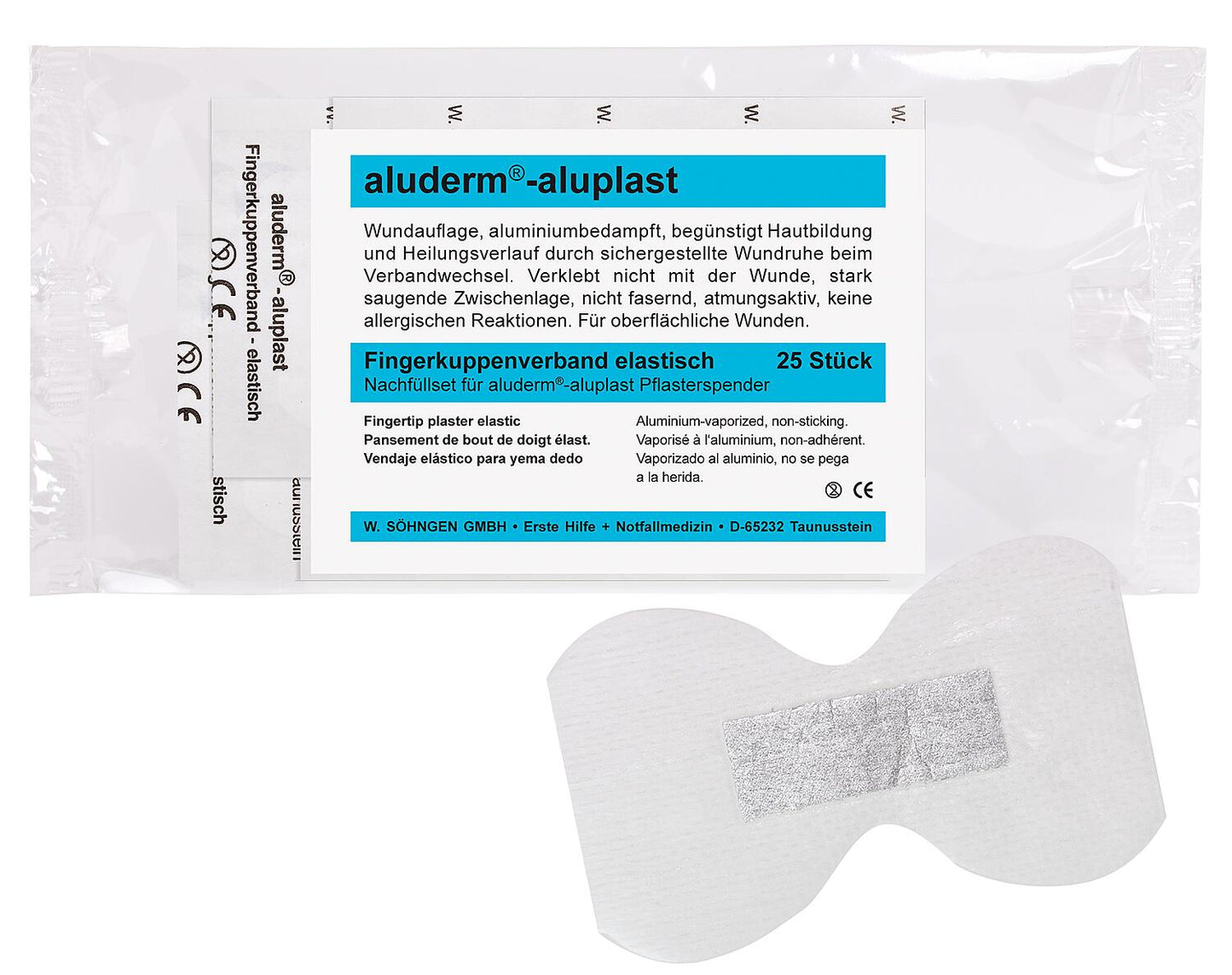 aluderm-aluplast Fingerkuppenverband elastisch 1 VPE = 25 Stück für Pflasterspender (83 002 23)