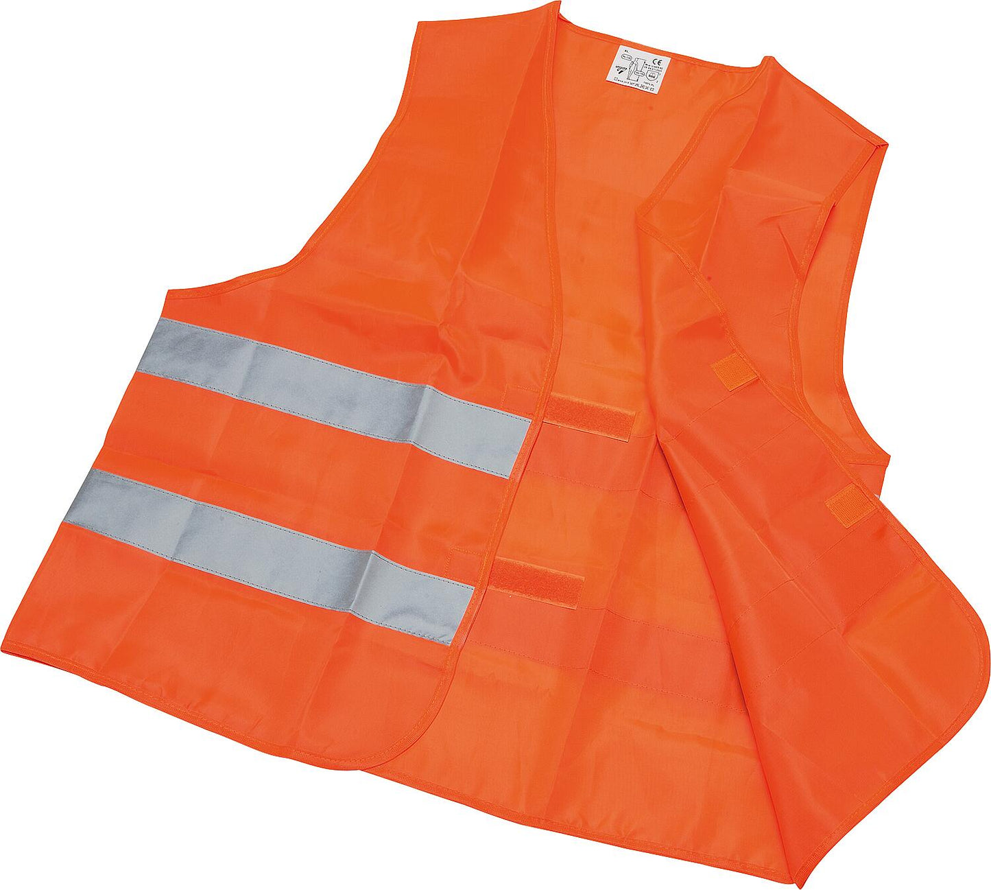 High-visibility vest EN 471, 100% polyester, 2 red-orange reflective stripes