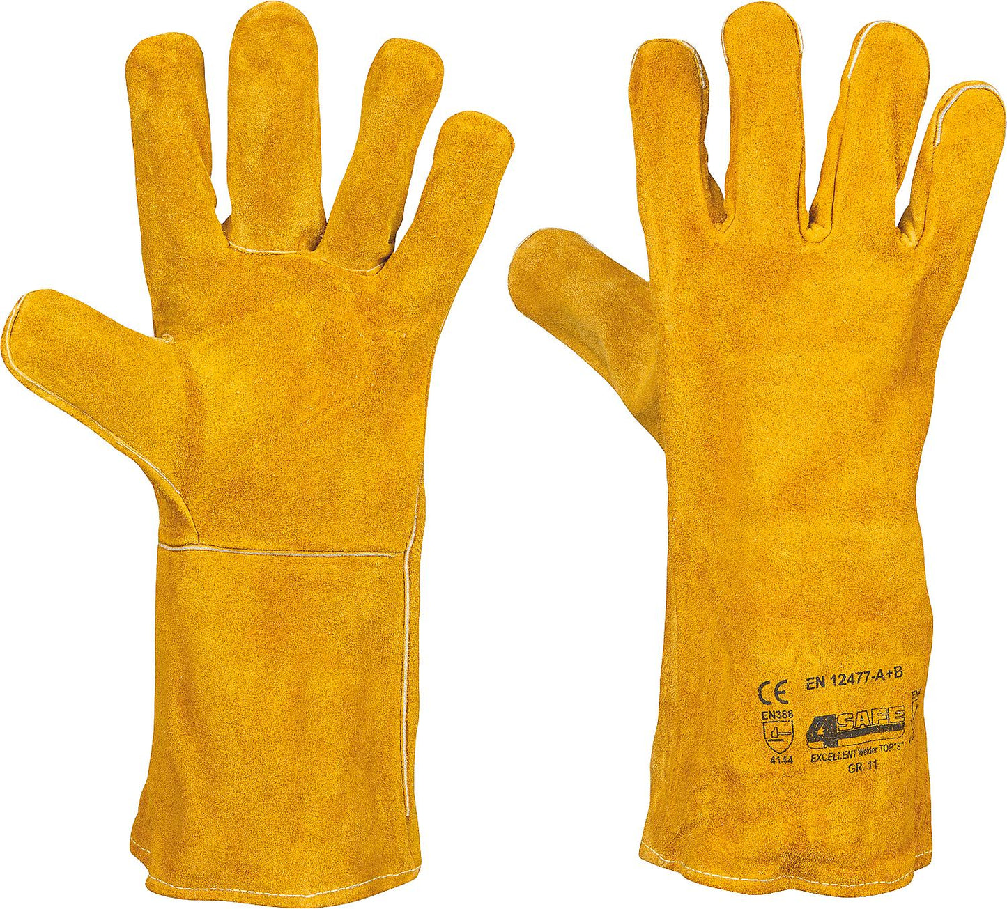 Welding glove, split cowhide leather, heat-resistant, size XXL