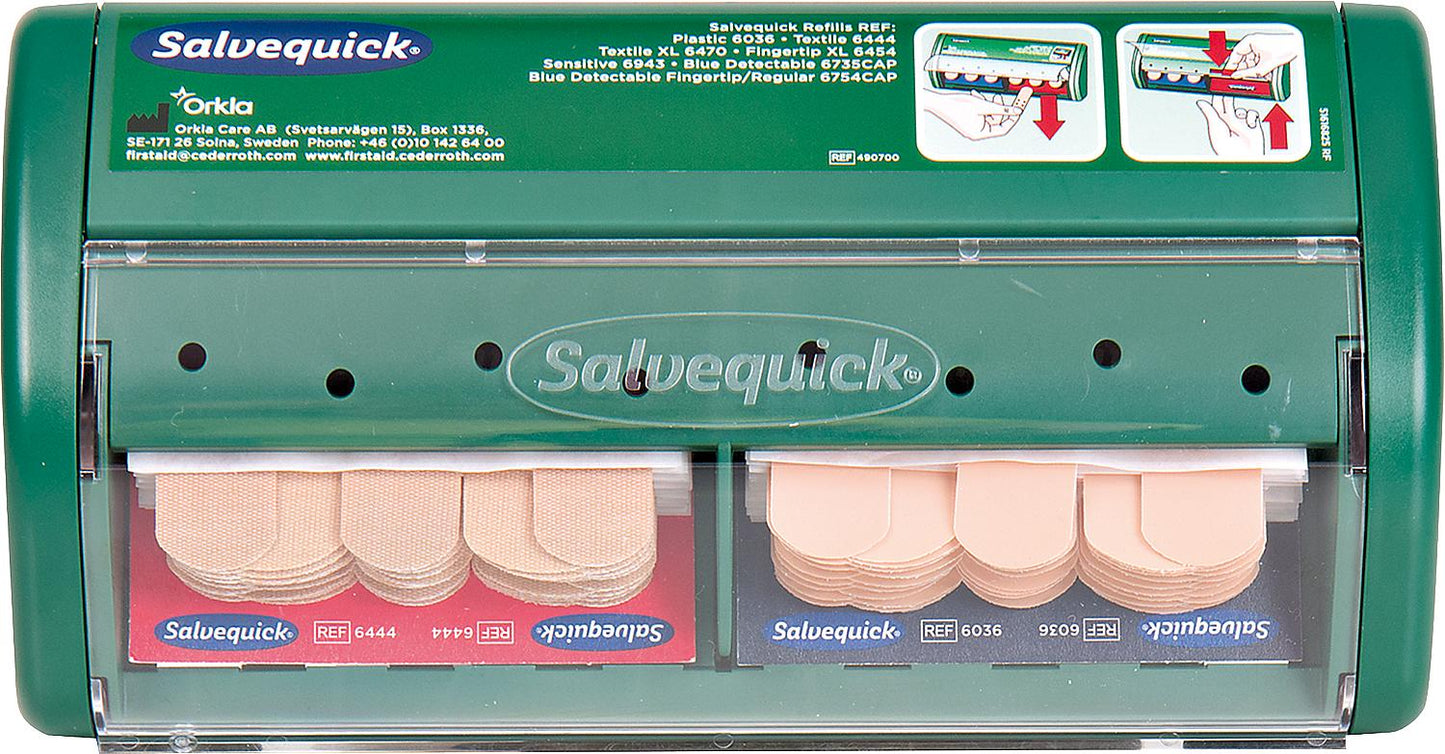 Salvequick plaster dispenser with contents