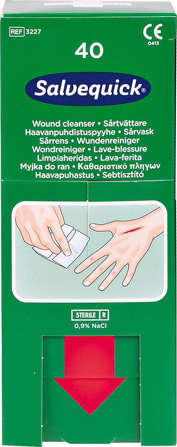 Salvequick wound cleansing wipes, pack of 40