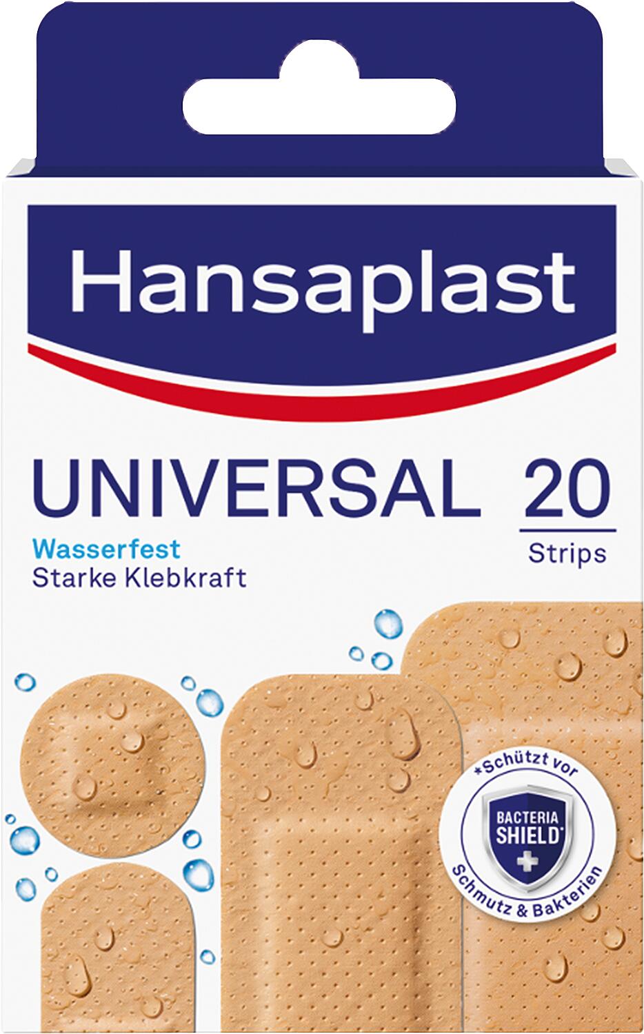 Hansaplast UNIVERSAL Strips universal plasters, 20 pieces, 4 sizes