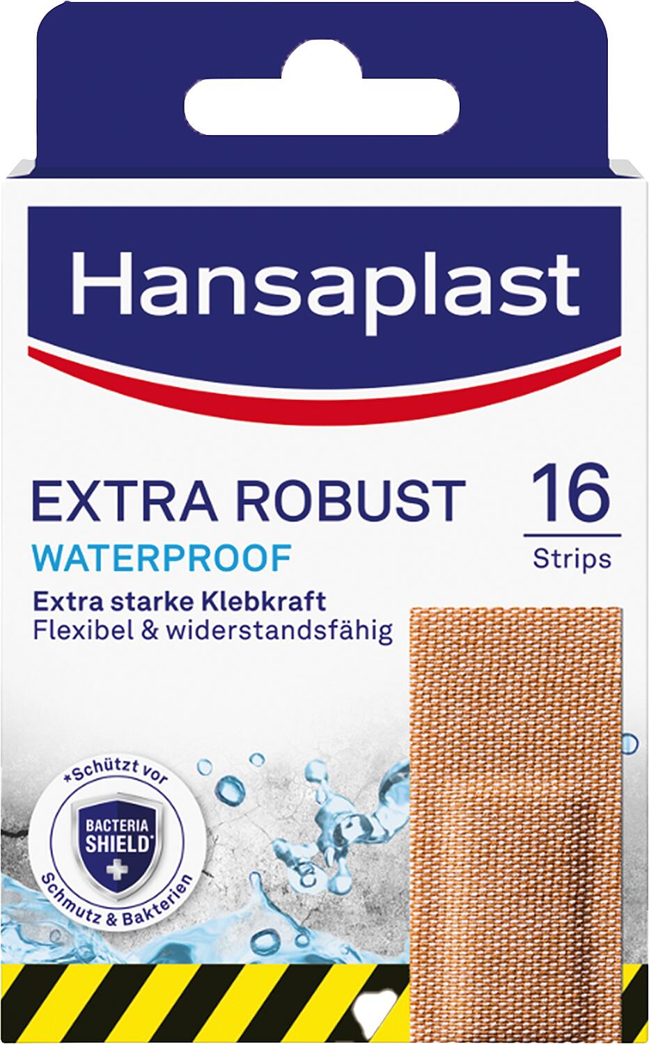 Hansaplast EXTRA ROBUST Strips wound plasters 2.6 x 7.6 cm 16 pieces