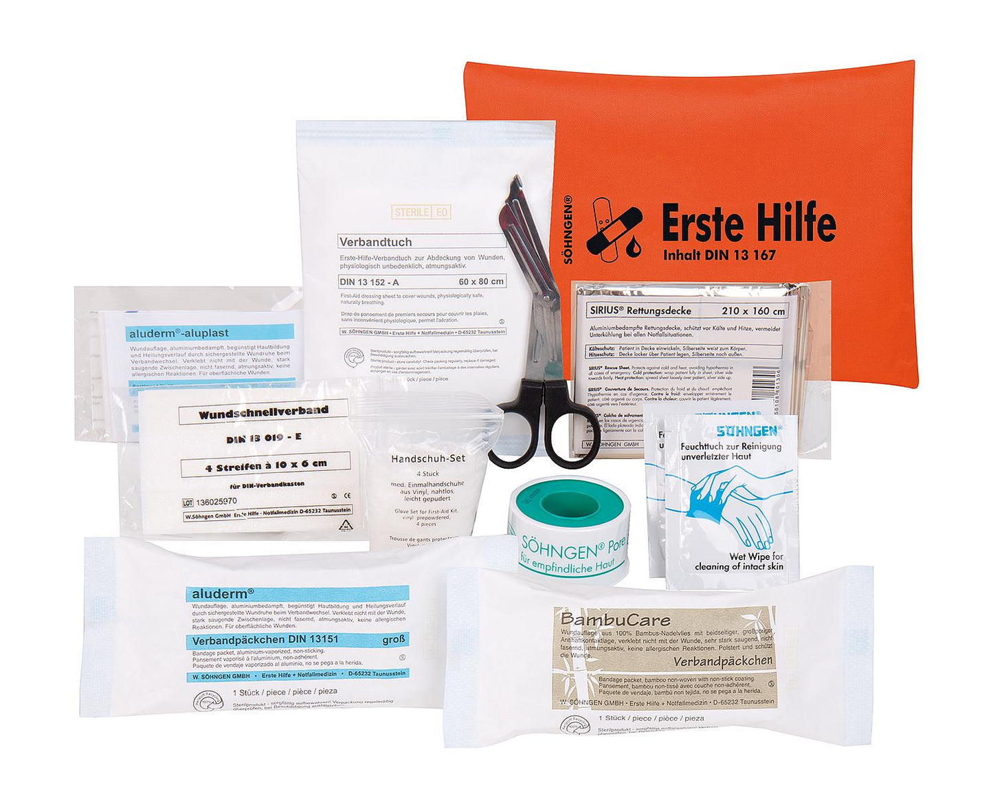 First aid kit DIN 13 167 orange