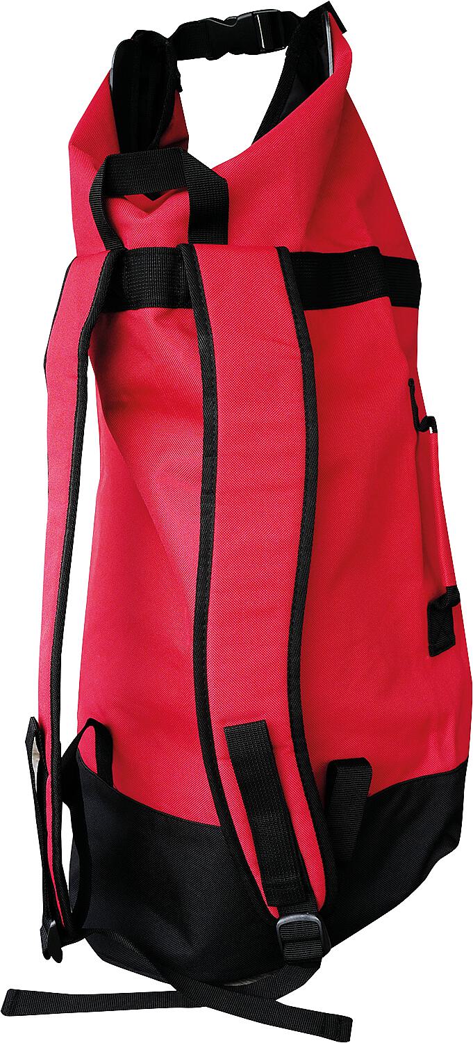 Backpack for rescue equipment with shoulder strap and carrying handle