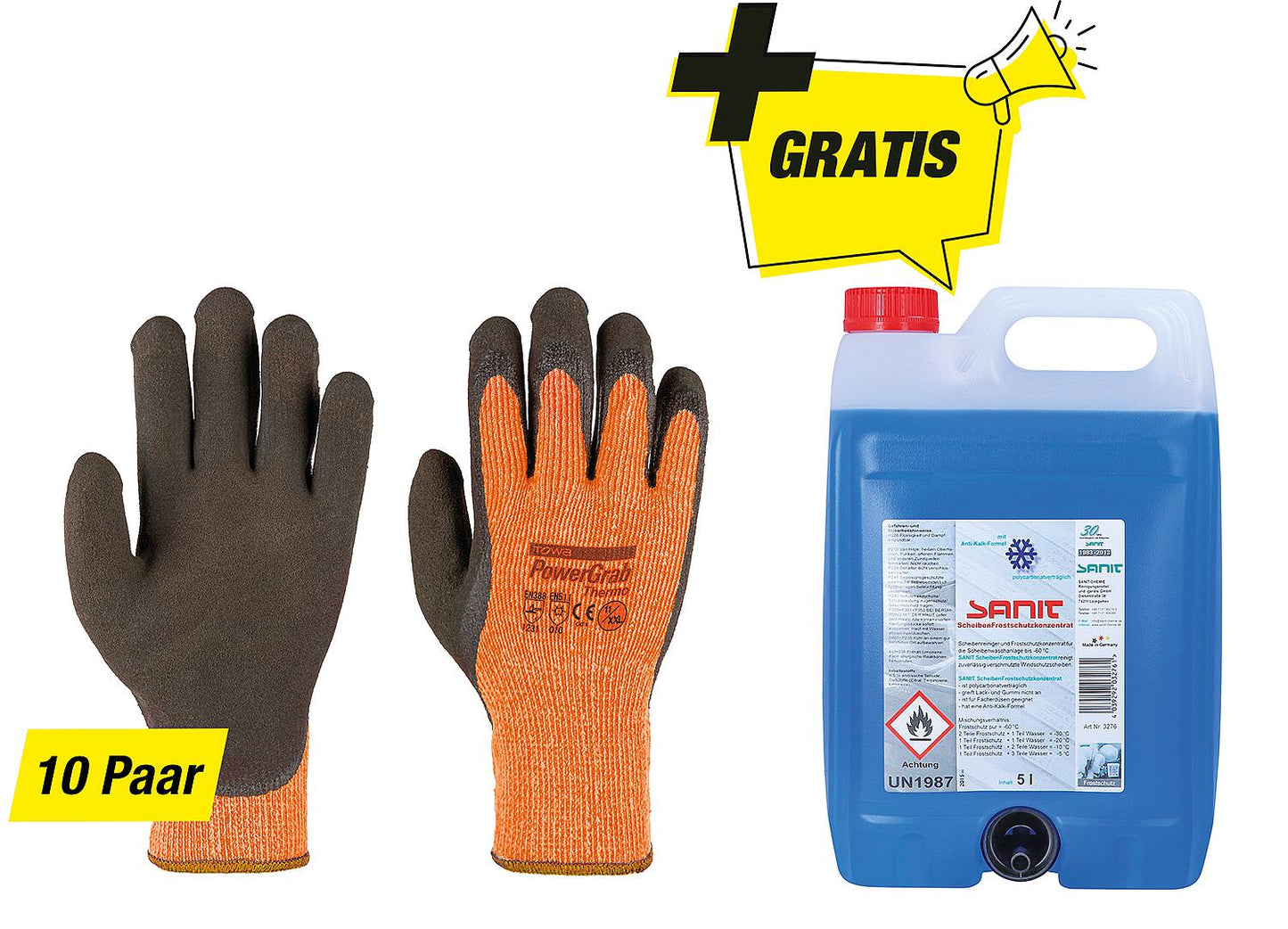 Cold weather glove package size L with free windshield washer fluid