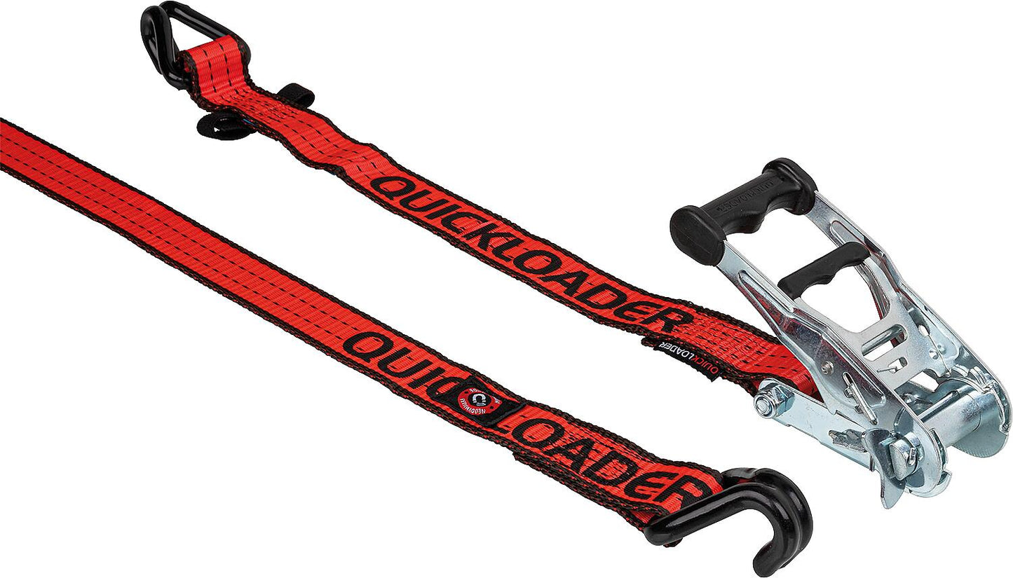 Ratchet lashing strap, two-piece hybrid with magnet, 600kg 5.5m red