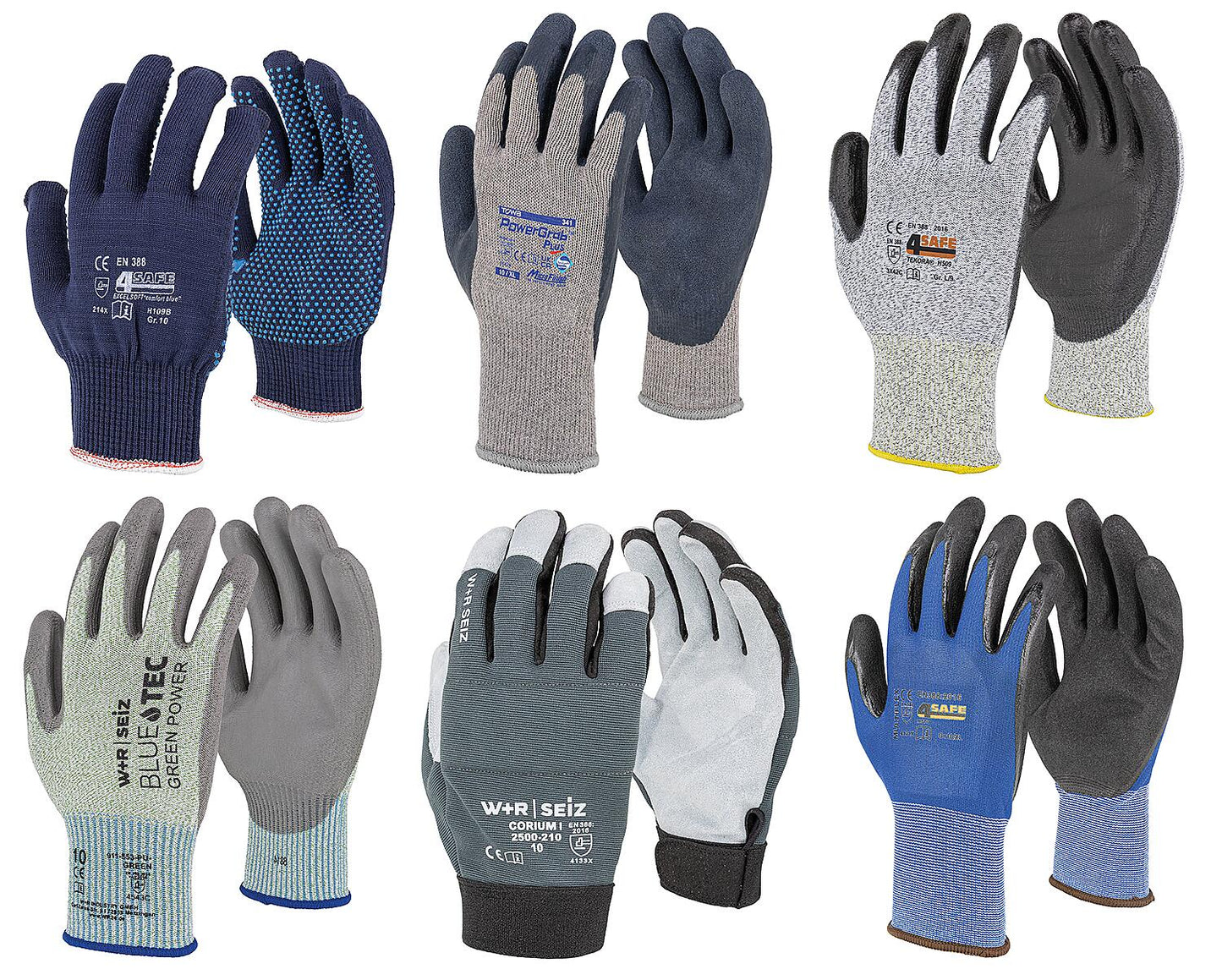 Ensemble de gants GR10/XL en bois, 6 pièces