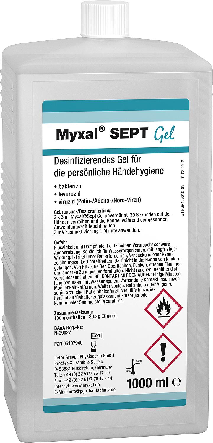 MYXAL Sept Gel hand sanitizer, 100ml bottle