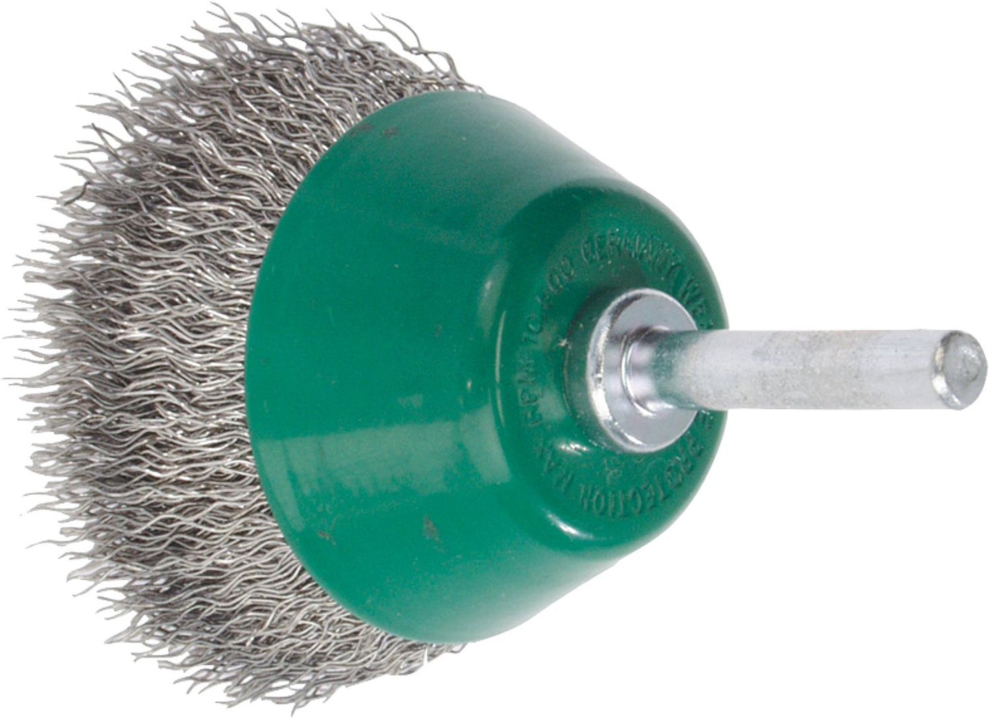 Surface brush made of corrugated stainless steel wire, 0.30 mm diameter, 50 mm long, 6.0 mm shank