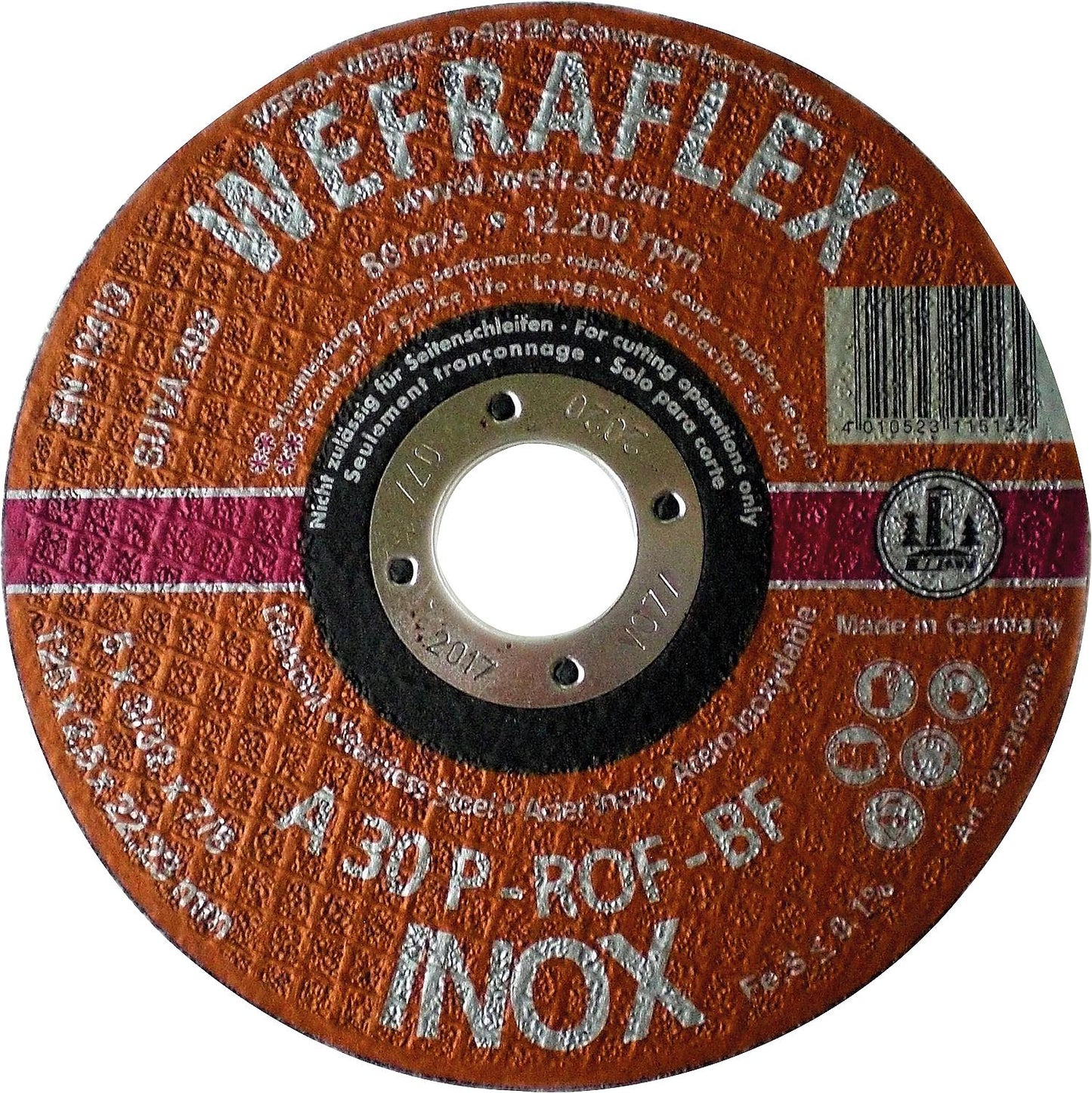 Euromaster INOX straight cutting disc for stainless steel 125 x 2.5 x 22 mm