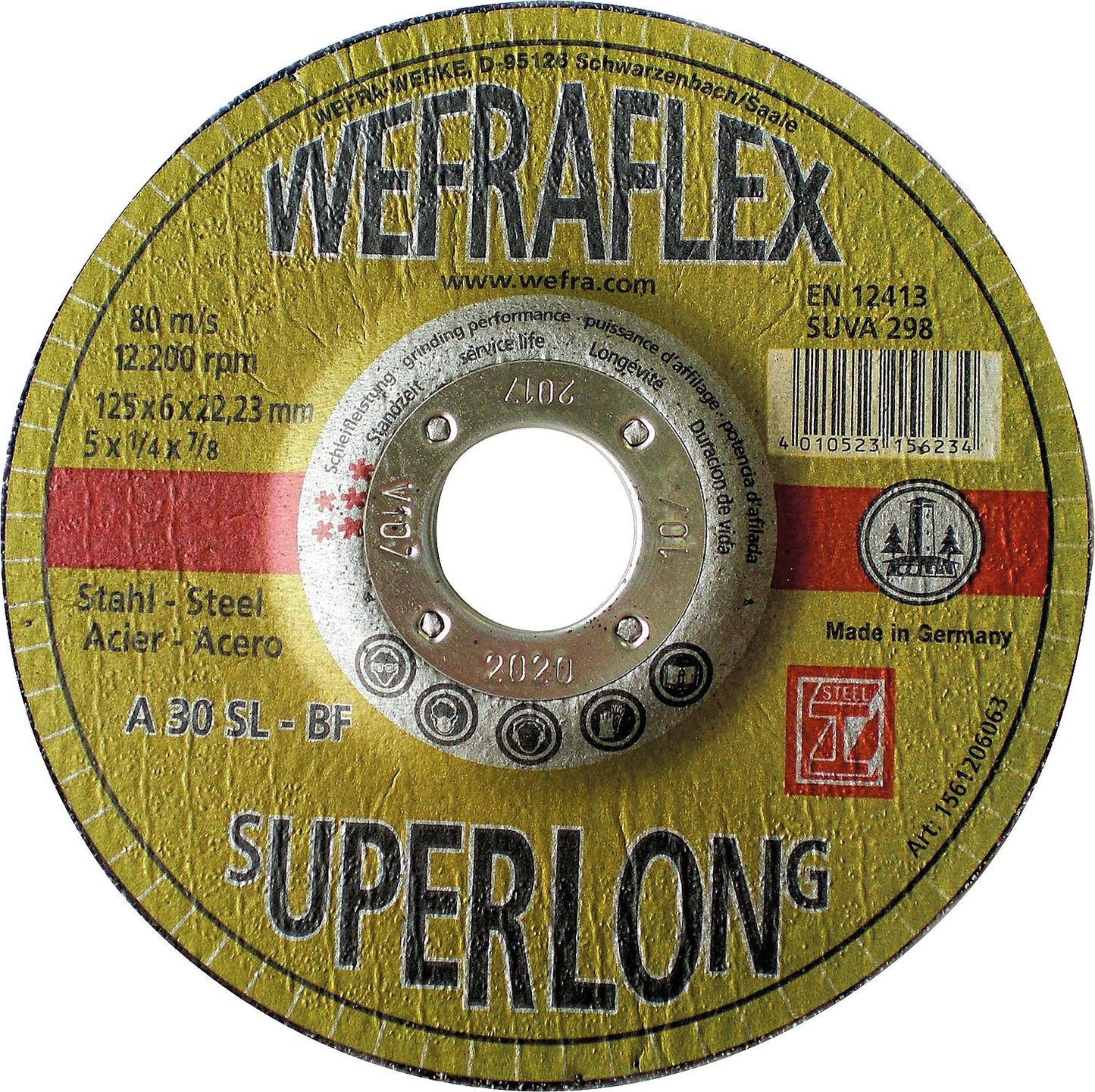 Super-Long grinding disc for steel 125 x 6 x 22 mm