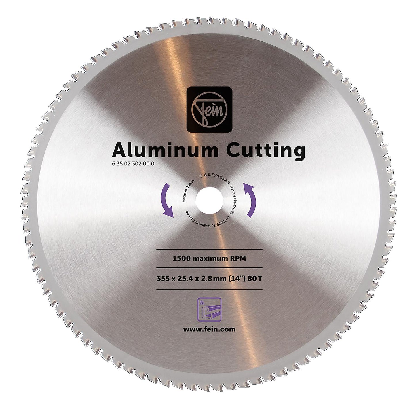 Kreissägeblatt Fein® 80Z für Aluminium, Ø 355mm