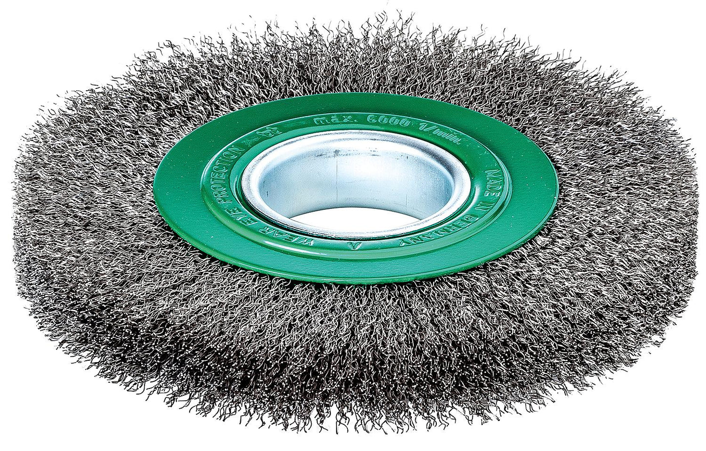 Round brush made of corrugated stainless steel wire, 0.30mm diameter, 150mm hole diameter, 50mm