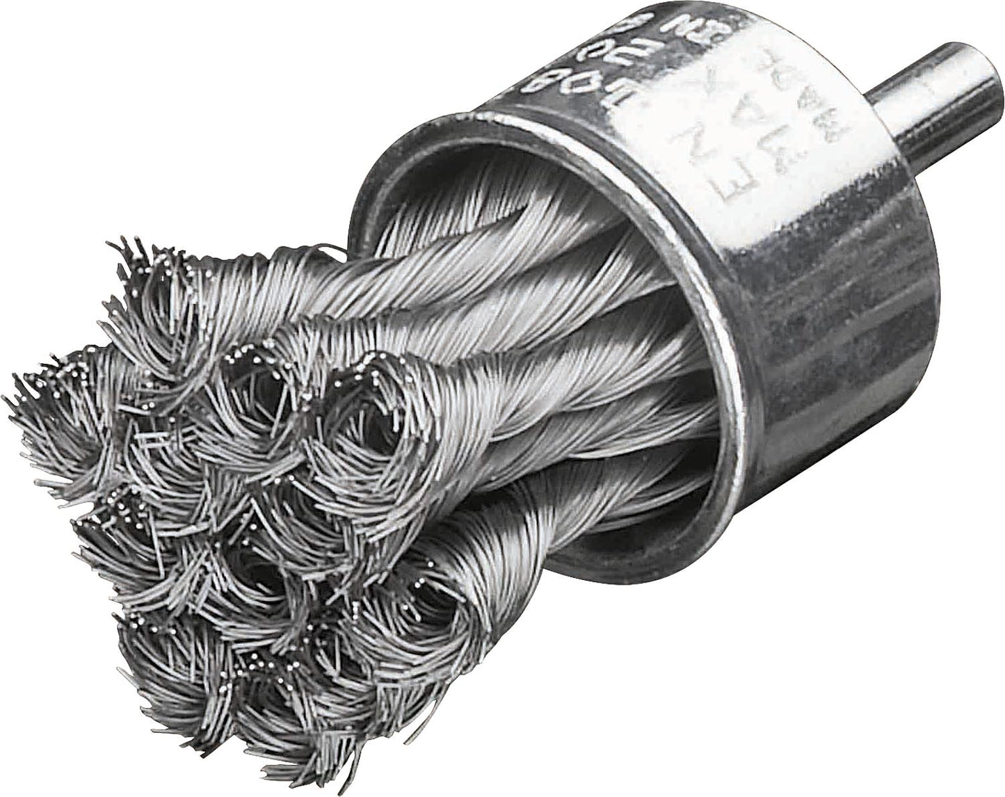 Braided brush, steel wire 0.35 mm, 19 mm diameter, shank 6.0 mm
