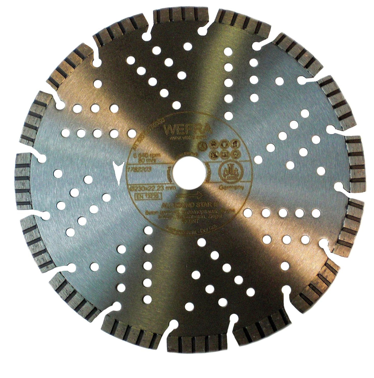 Disque de découpe diamanté Allround Star, version spéciale laser, pour matériaux de construction, pierre naturelle, béton (y compris armé), granit, tuyaux en fonte ductile, béton désactivé, briques, découpe à sec