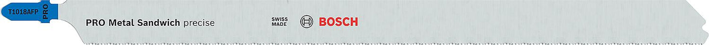 Lames de scie sauteuse BOSCH T1018AFP, longueur 250 mm, lot de 3, pour panneaux sandwich métalliques
