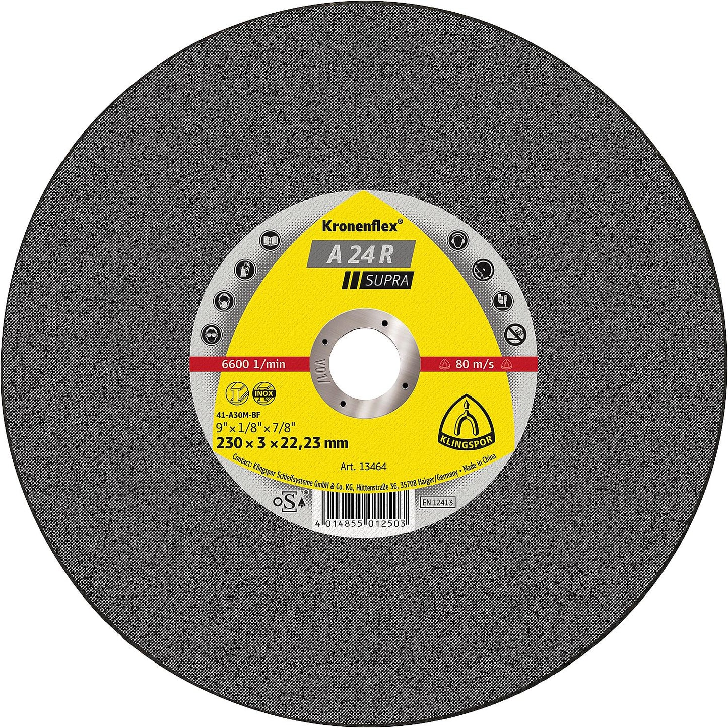 Cutting disc KLINGSPOR SUPRA Ø230x3x22.23mm
