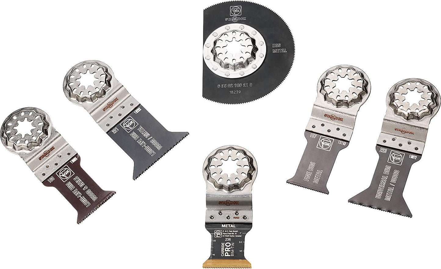 FEIN 6-piece Best of E-Cut Starlock metal saw blade set