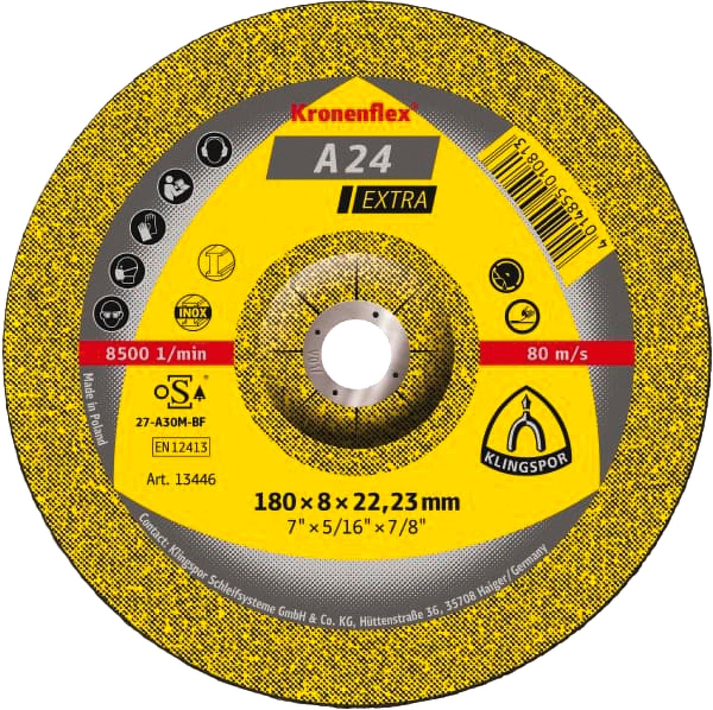 Disque à meuler A 24 EXTRA, décalé