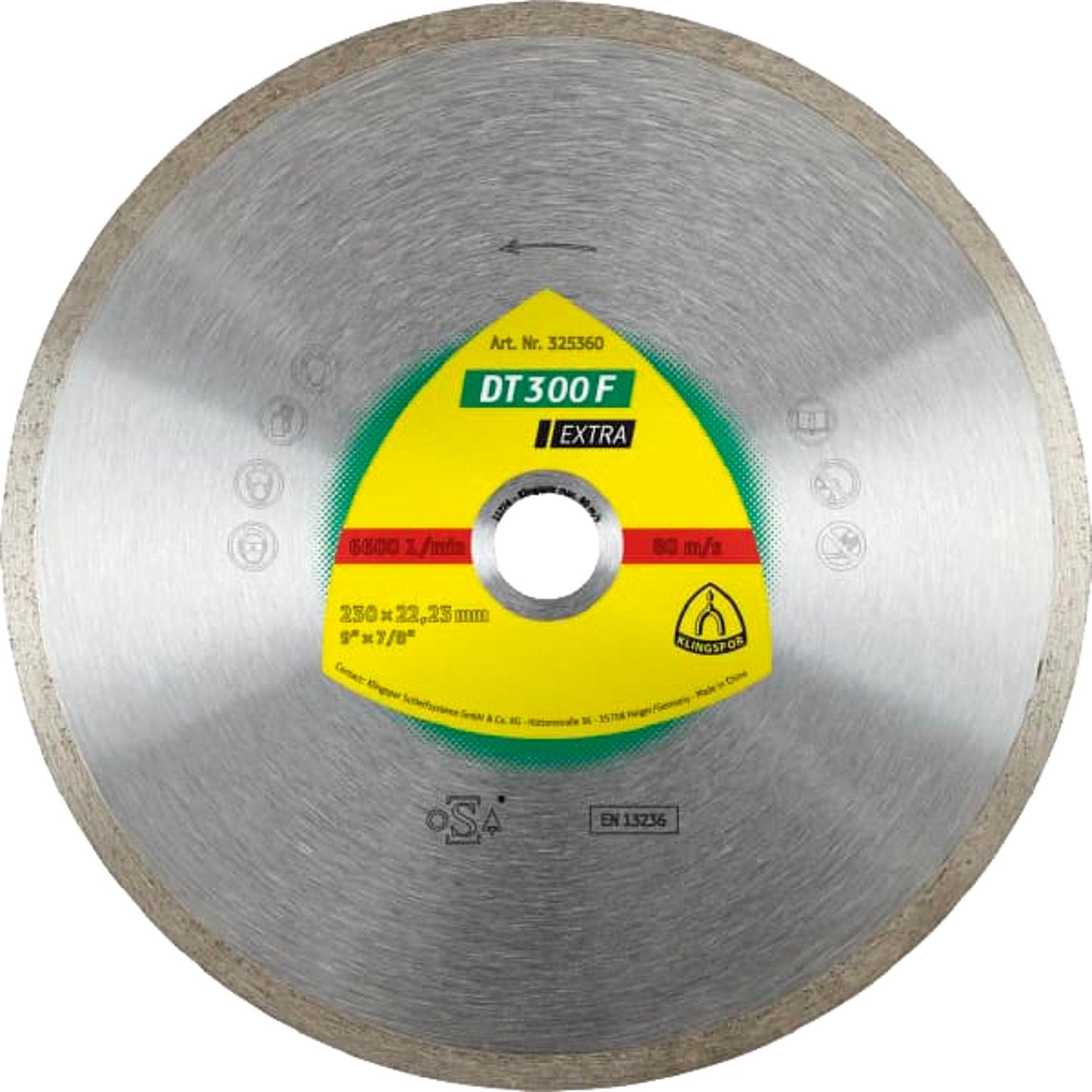 Diamond cutting disc KLINGSPOR DT 300 F EXTRA 115 x 22.23 mm closed edge