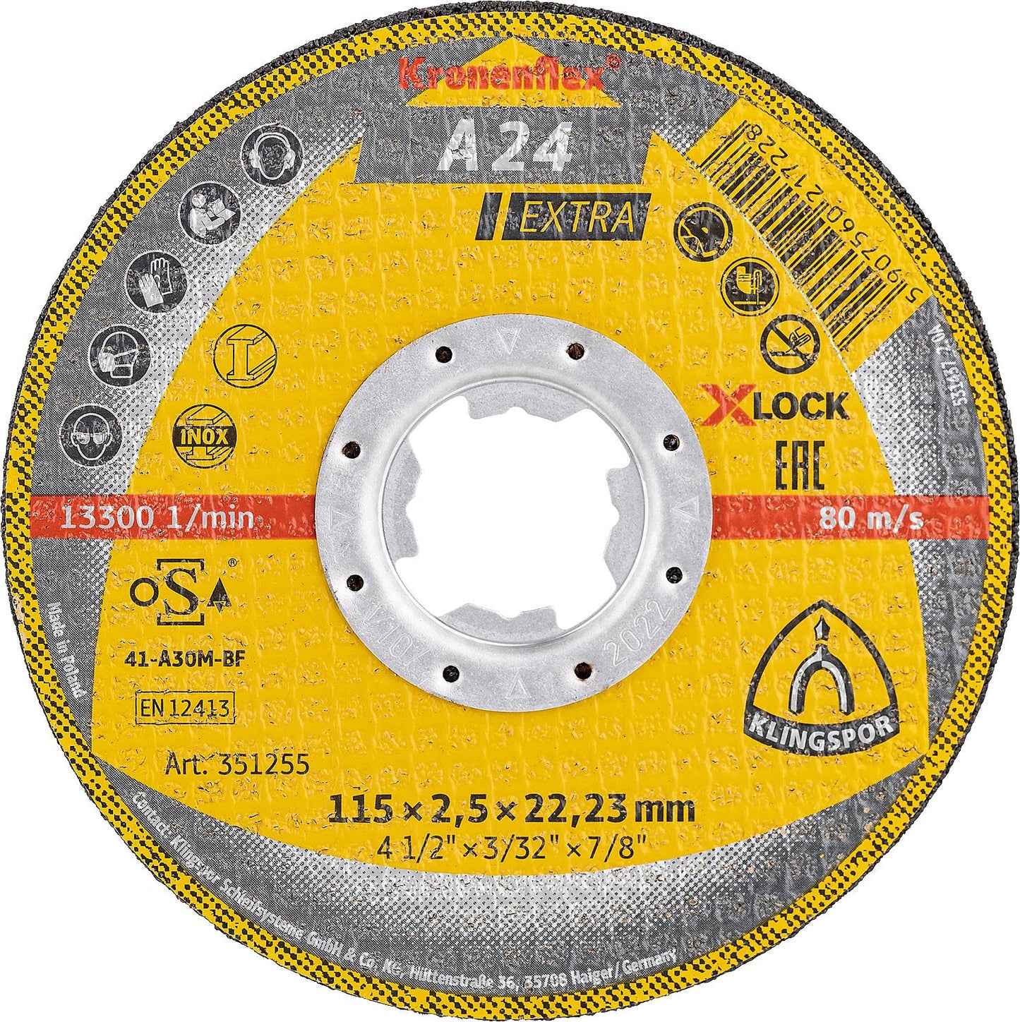 Disque à tronçonner KLINGSPOR 125 x 2,5 x 22,23 mm