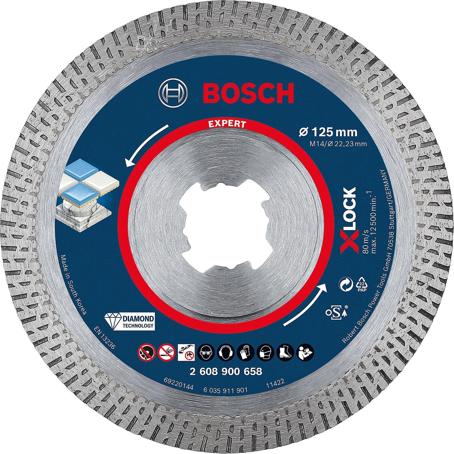 Diamond cutting disc BOSCH Expert HardCeramic Ø 125 x 1.4 mm X-LOCK