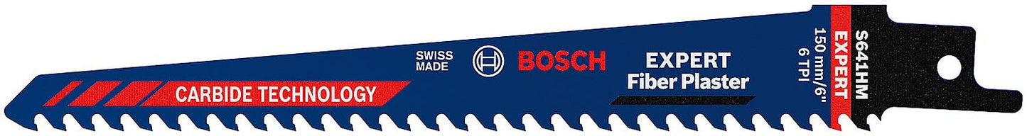 BOSCH® EXPERT S641HM reciprocating saw blade, 150 mm long, for plasterboard and fiber cement boards, pack size 1 piece