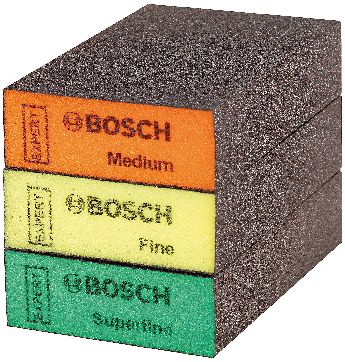 Schleifschwamm-Set BOSCH® EXPERT 69 x 97 x 26 mm, mittel, fein, super fein, 3-teilig