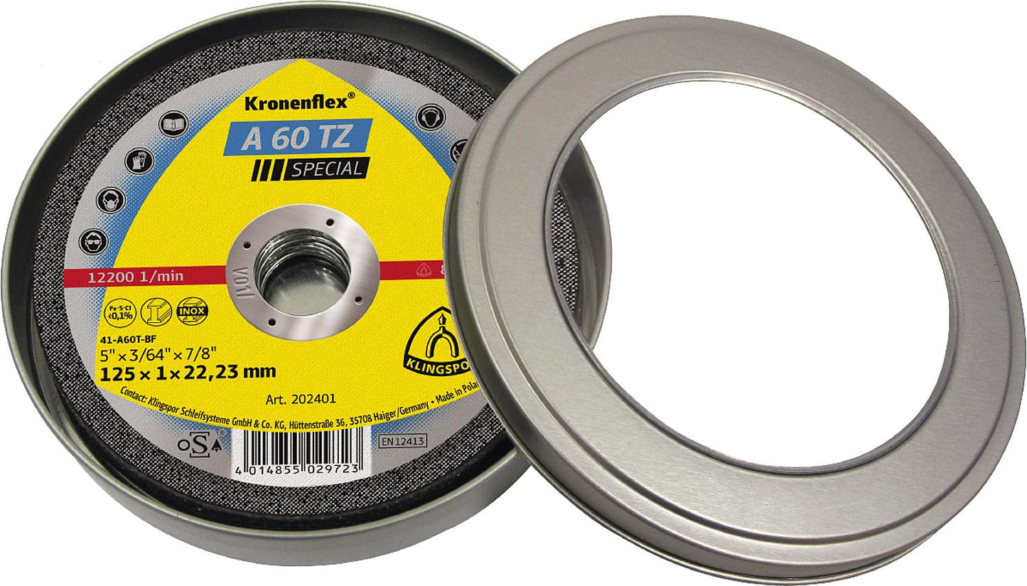 Klingspor A60TZ cutting disc 125 x 1 mm, pack of 11 in a can