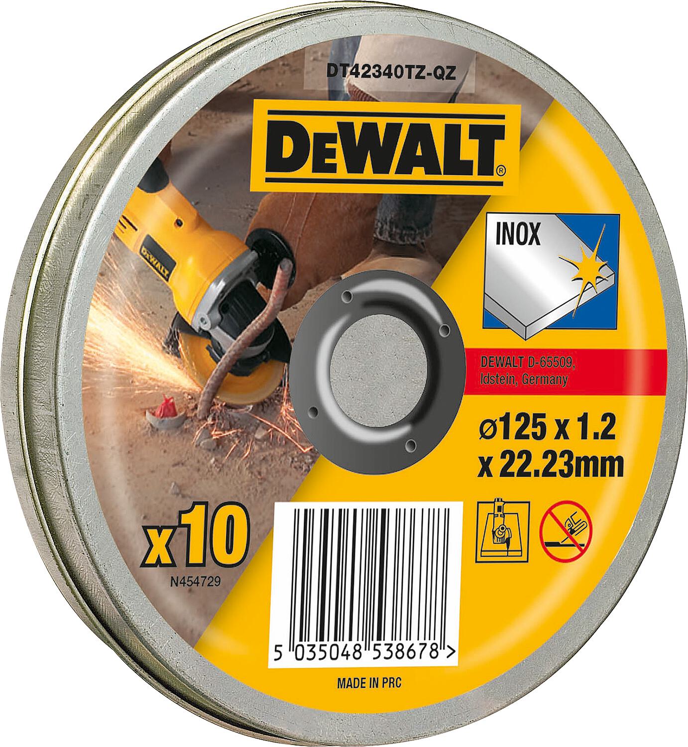 DeWALT DT42340TZ-QZ cutting disc 125 x 1.2 x 22.23 mm, pack of 10
