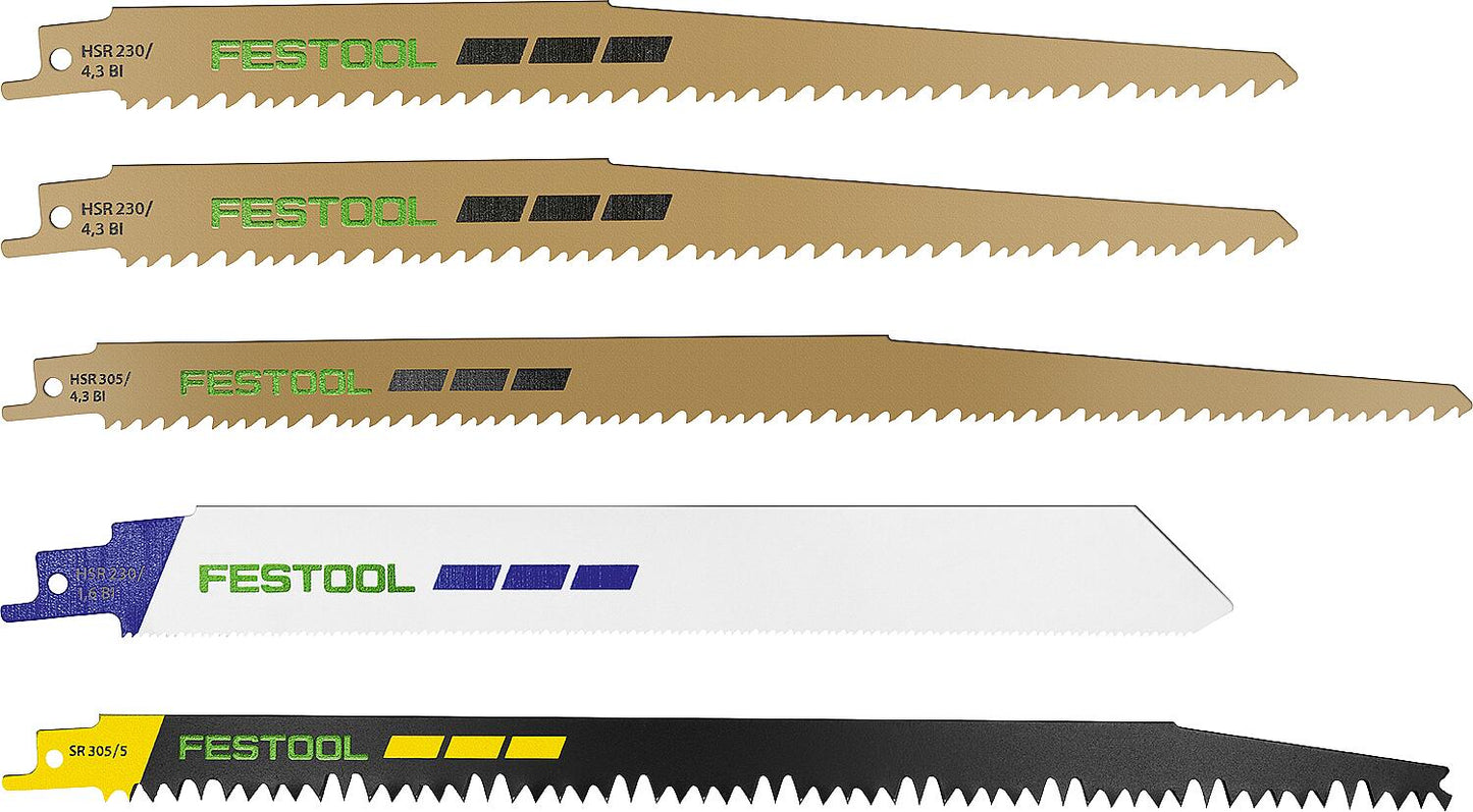 Festool RS reciprocating saw blade set, 5-piece