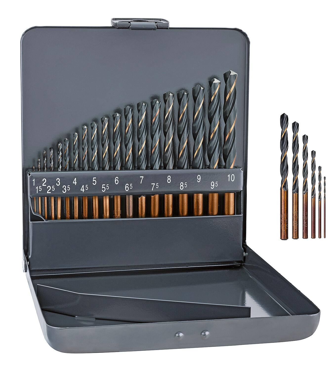 Aktionsset Alpen Metallbohrer-Set 19-teilig und Ersatzbohrer 6 Stk.